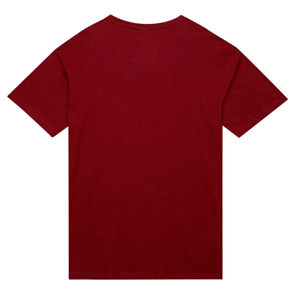 Men's Mitchell & Ness Wine Cleveland Cavaliers Hardwood Classics Felt Applique Slub T-Shirt