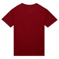 Men's Mitchell & Ness Wine Cleveland Cavaliers Hardwood Classics Felt Applique Slub T-Shirt