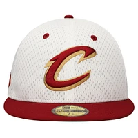 Men's New Era White/Wine Cleveland Cavaliers Throwback 2Tone 59FIFTY Fitted Hat