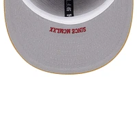 Men's New Era Wine/Gold Cleveland Cavaliers Gameday Gold Pop Stars 59FIFTY Fitted Hat