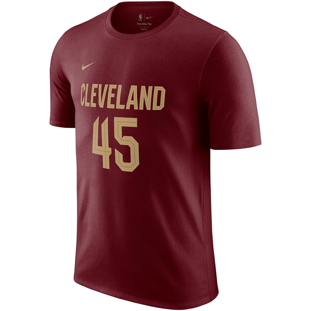 T-shirt Nike Donovan Mitchell pour homme, bordeaux, Cleveland Cavaliers Icon 2022/23, nom et numéro
