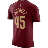 T-shirt Nike Donovan Mitchell pour homme, bordeaux, Cleveland Cavaliers Icon 2022/23, nom et numéro