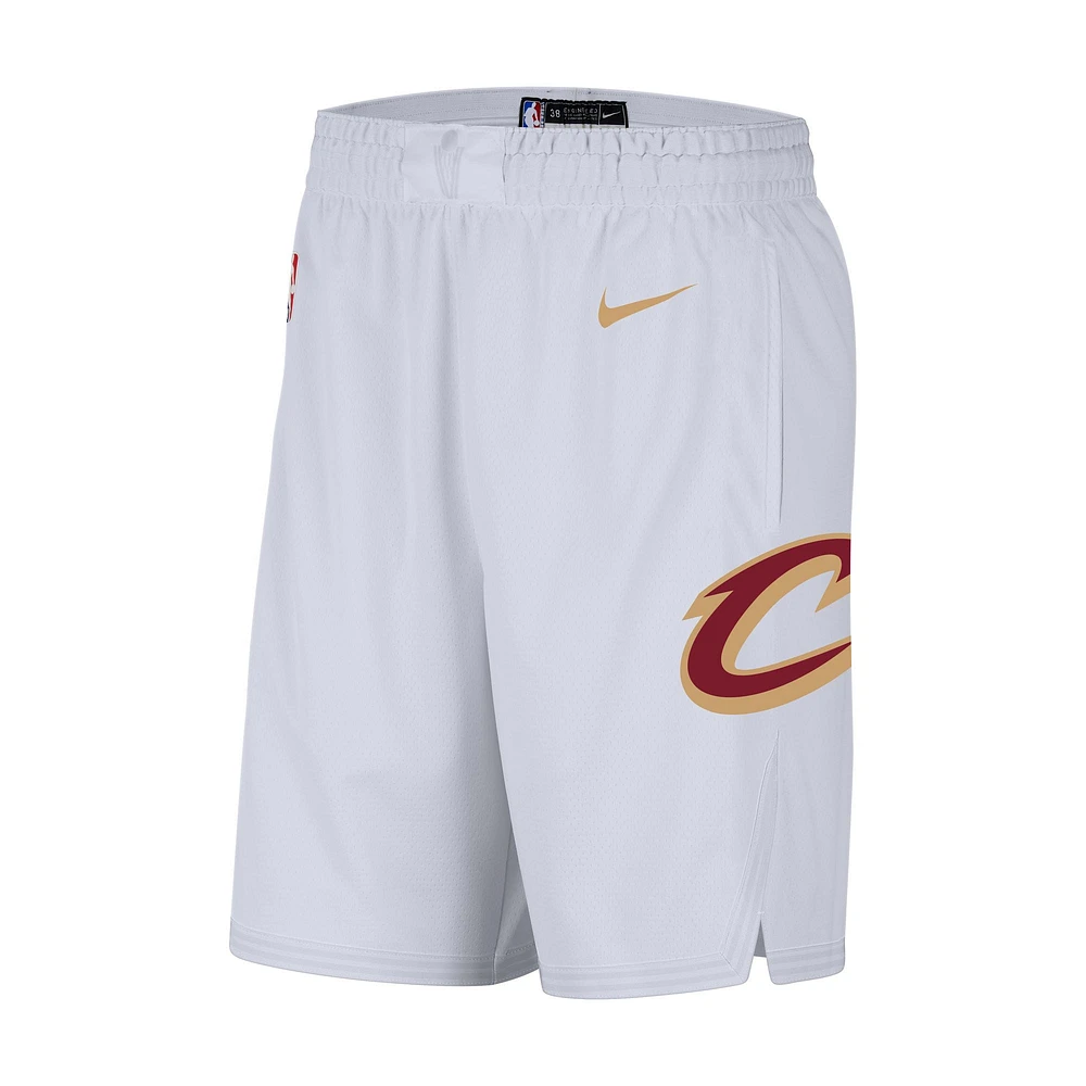 Men's Nike White 2019/20 Cleveland Cavaliers Icon Edition Swingman Shorts