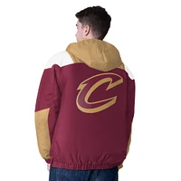 Men's Starter  Wine/Gold Cleveland Cavaliers Charger Half-Zip Pullover Jacket