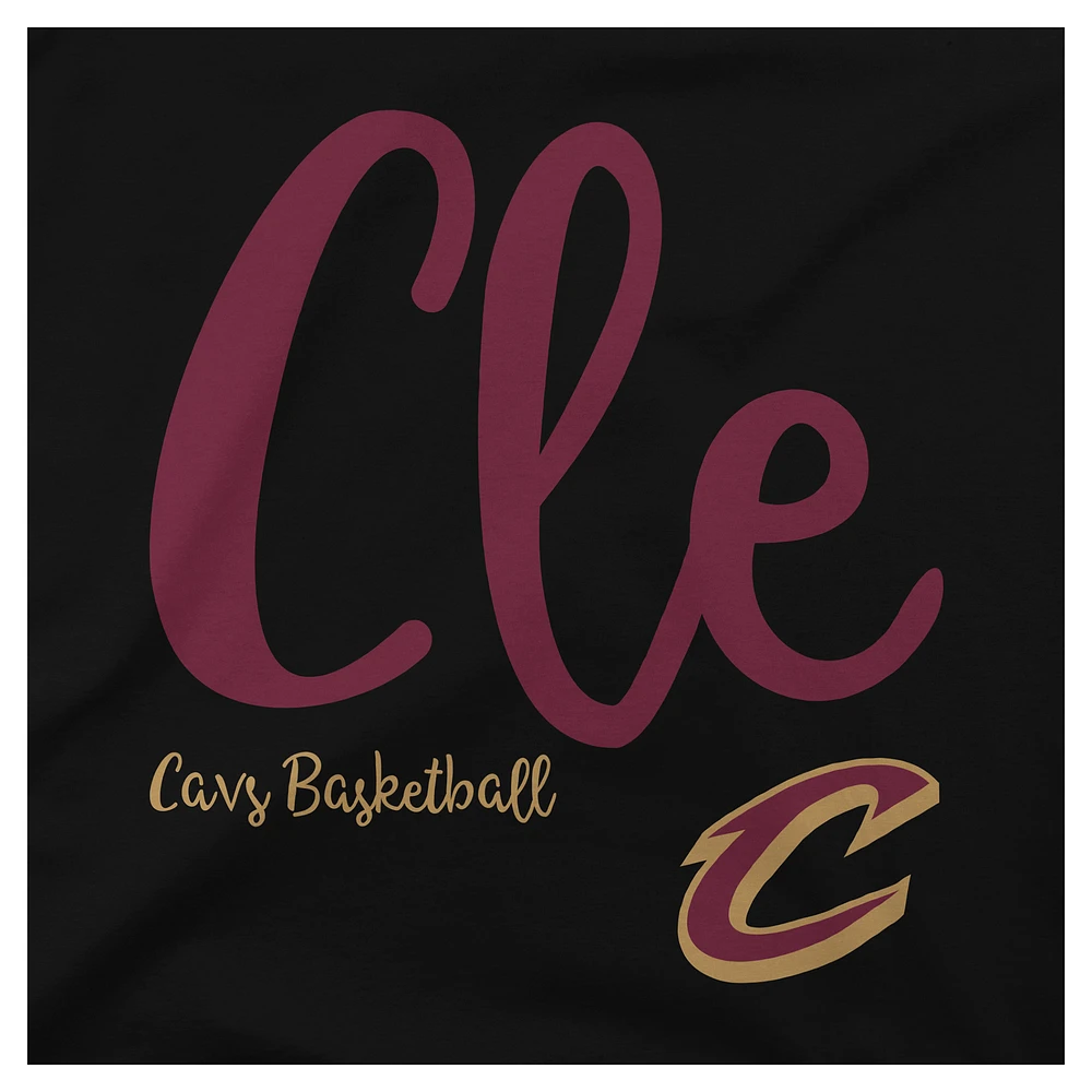 T-shirt noir Stadium Essentials Cleveland Cavaliers 3e quart-temps pour femme