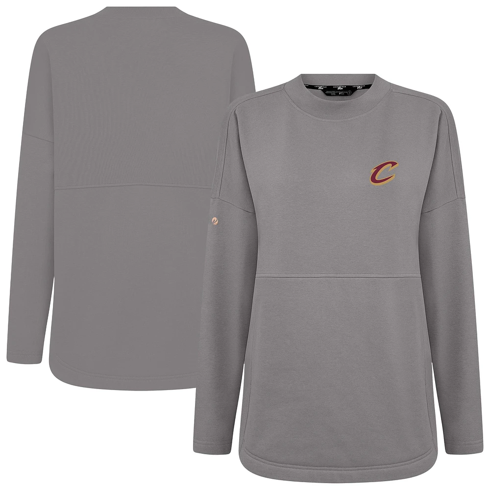 Women's Levelwear Gray Cleveland Cavaliers Beaudry Pullover Sweatshirt