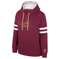 Women's Stadium Essentials Wine Cleveland Cavaliers Road Game Pullover Hoodie