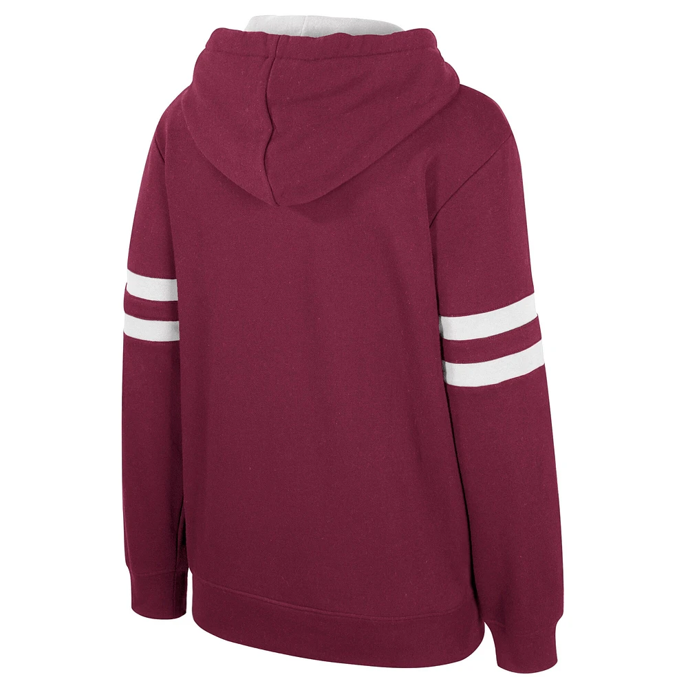 Women's Stadium Essentials Wine Cleveland Cavaliers Road Game Pullover Hoodie