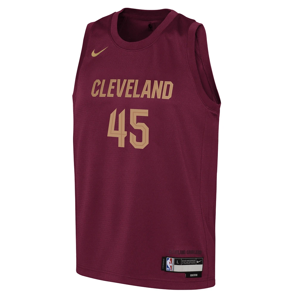 Maillot Nike Donovan Mitchell Wine Cleveland Cavaliers Swingman pour jeune - Édition Icon