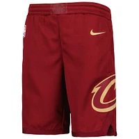 Youth Nike Wine Cleveland Cavaliers 2020/21 Swingman Performance Shorts - Icon Edition