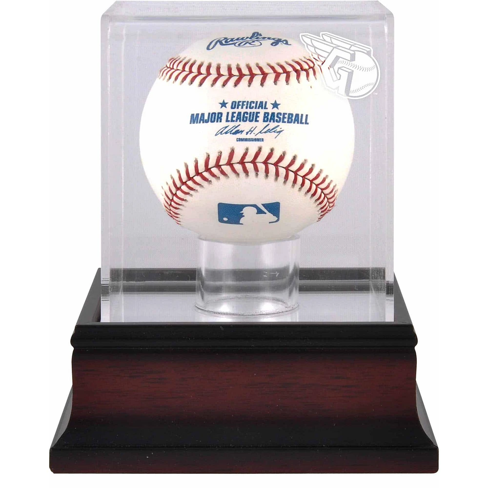 Vitrine de présentation du logo de baseball des Cleveland Guardians en acajou