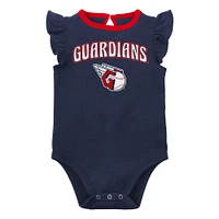 Girls Newborn & Infant Navy/Heather Gray Cleveland Guardians Little Fan Two-Pack Bodysuit Set
