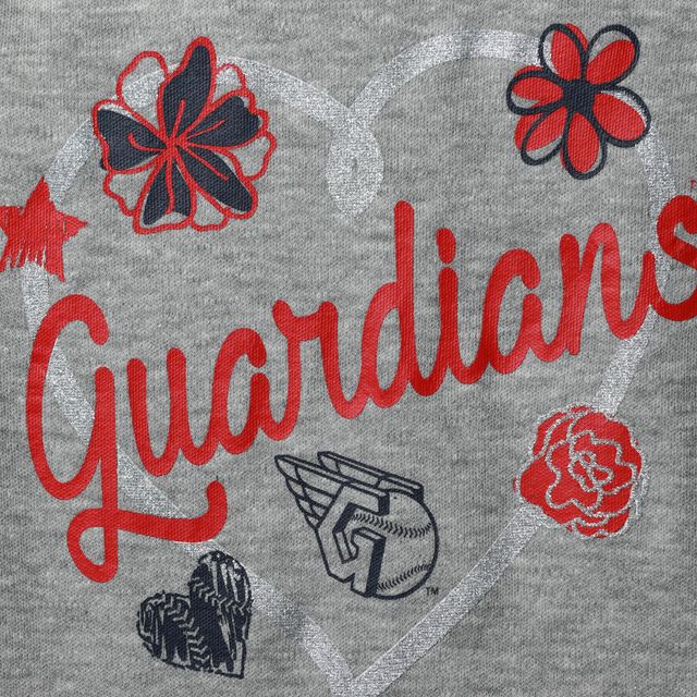 Lot de 3 bodys Batter Up pour nouveau-nés et bébés bleu marine/rouge/gris chiné Cleveland Guardians