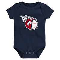 Infant Fanatics Cleveland Guardians Fan Pennant 3-Pack Bodysuit Set