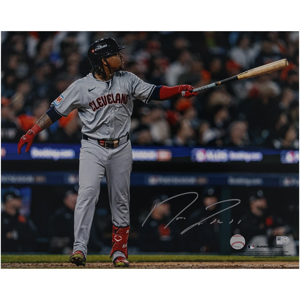 Jose Ramirez Cleveland Guardians Autographed 16" x 20" Home Run Celebration Photograph 