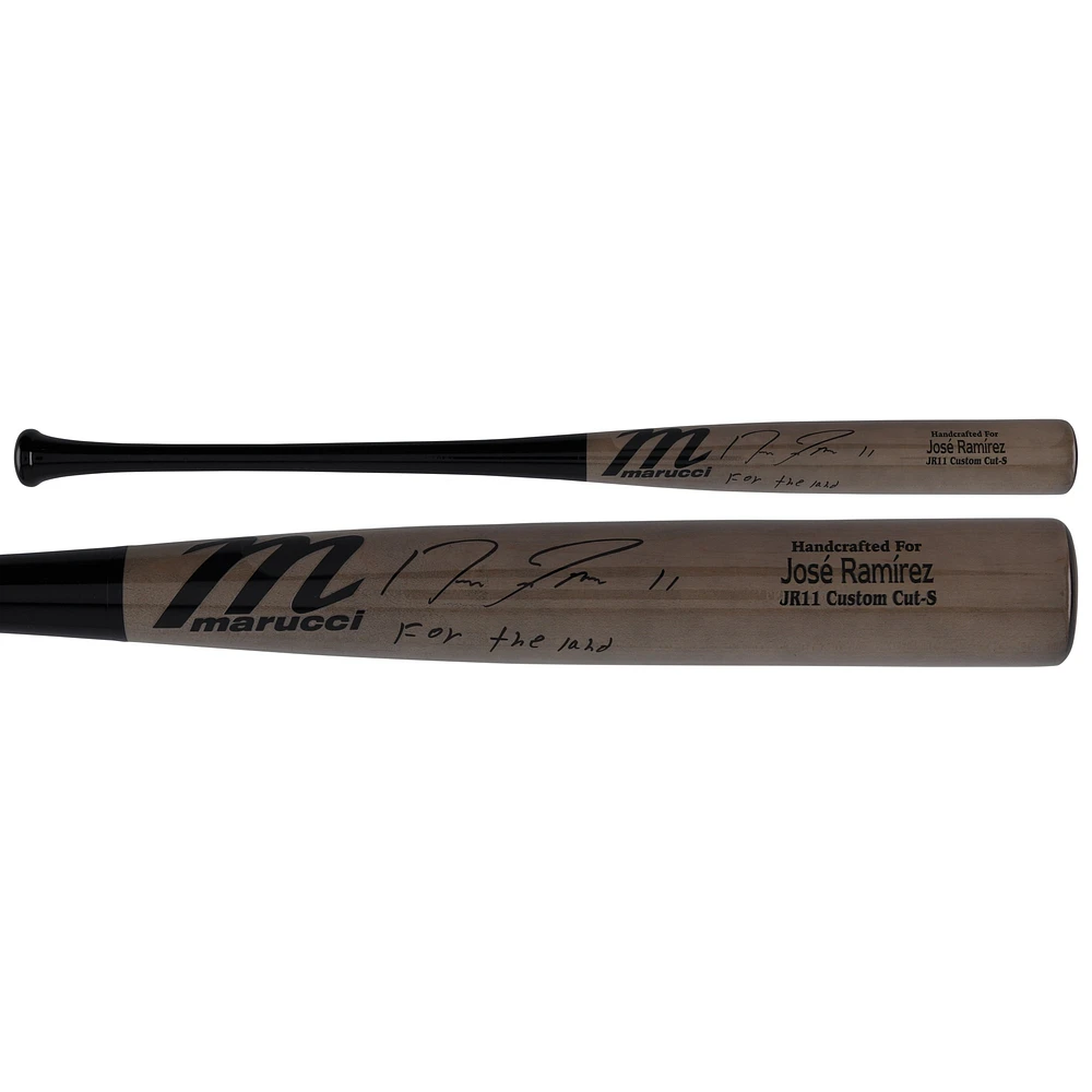 Jose Ramirez Cleveland Guardians Autographed Marucci Game Model Bat with "FOR THE LAND" Inscription