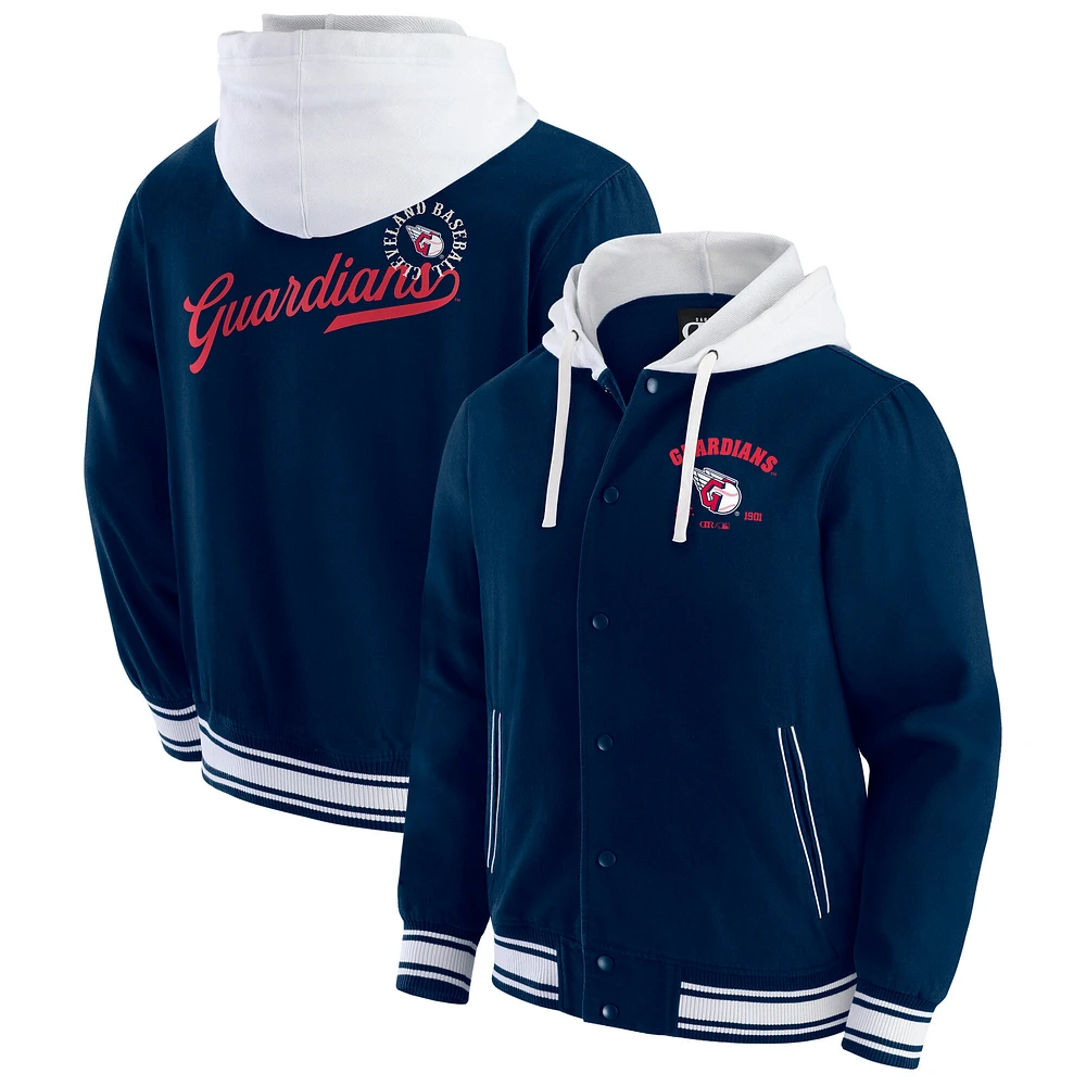 Veste à capuche boutons-pression pour homme Darius Rucker Collection by Fanatics Navy Cleveland Guardians