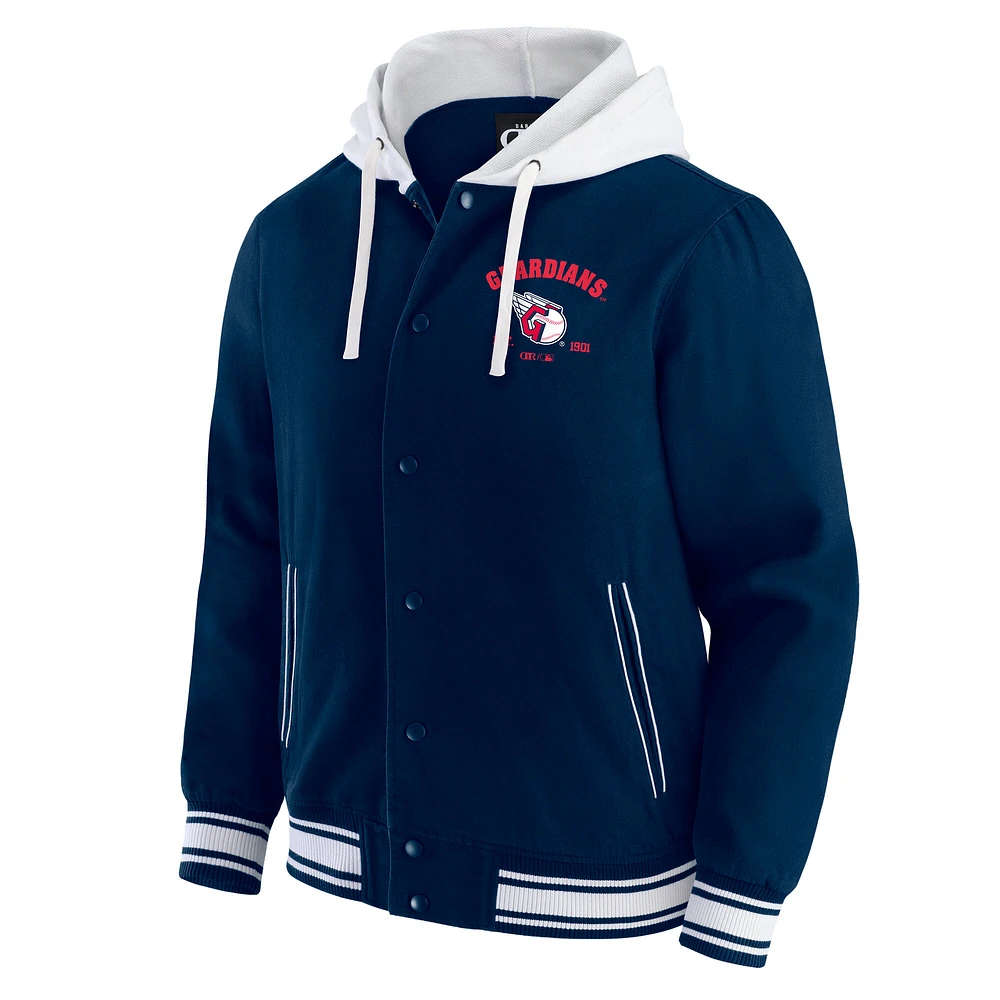 Veste à capuche boutons-pression pour homme Darius Rucker Collection by Fanatics Navy Cleveland Guardians