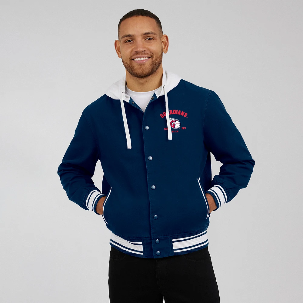 Veste à capuche boutons-pression pour homme Darius Rucker Collection by Fanatics Navy Cleveland Guardians