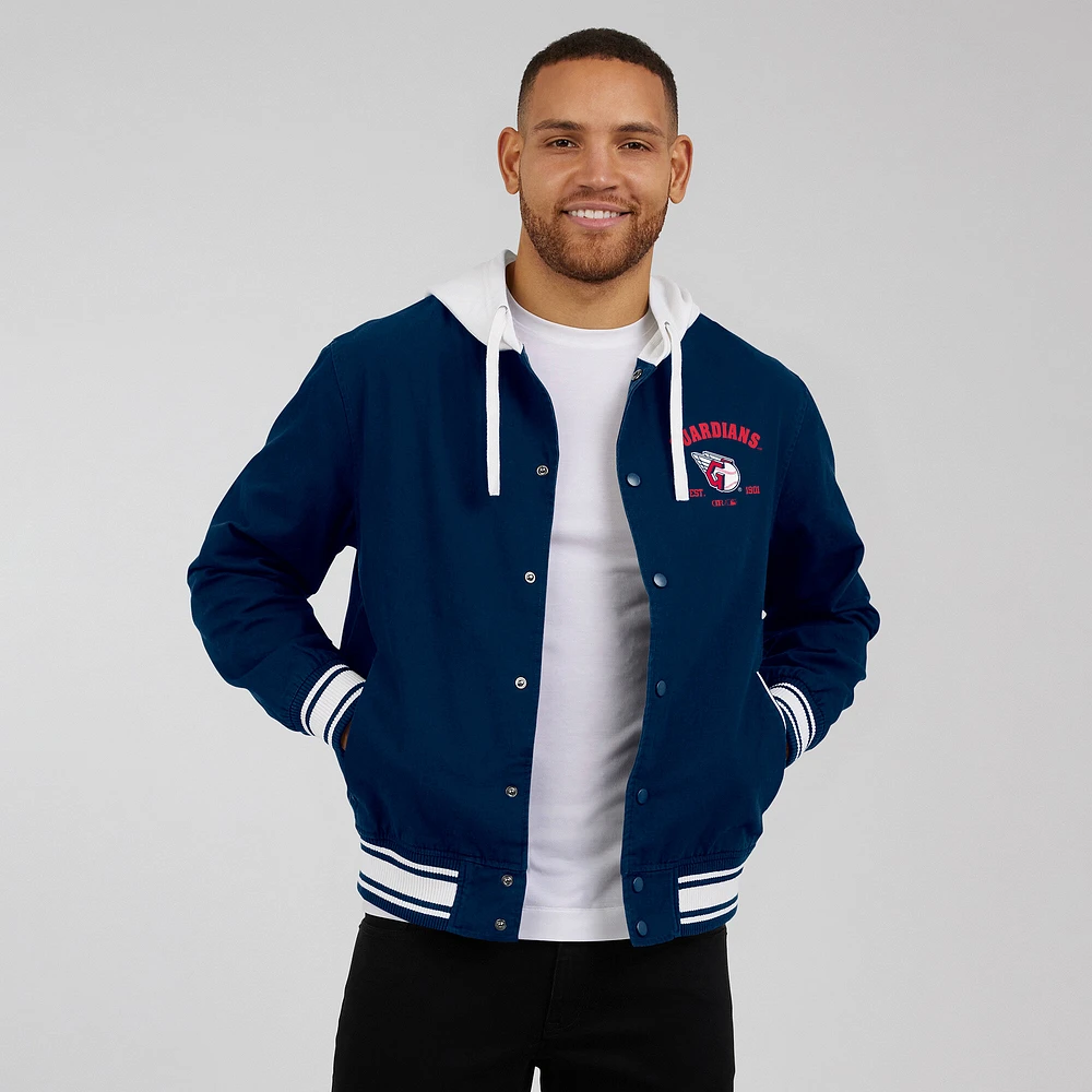Veste à capuche boutons-pression pour homme Darius Rucker Collection by Fanatics Navy Cleveland Guardians