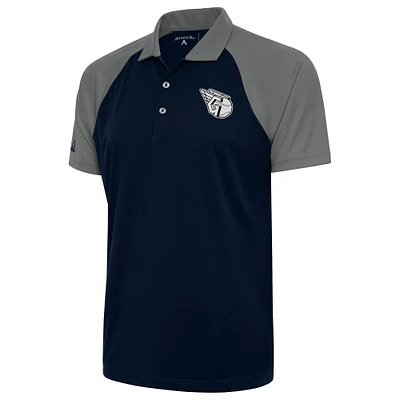 Polo Nova métallisé bleu marine Antigua Cleveland Guardians pour homme