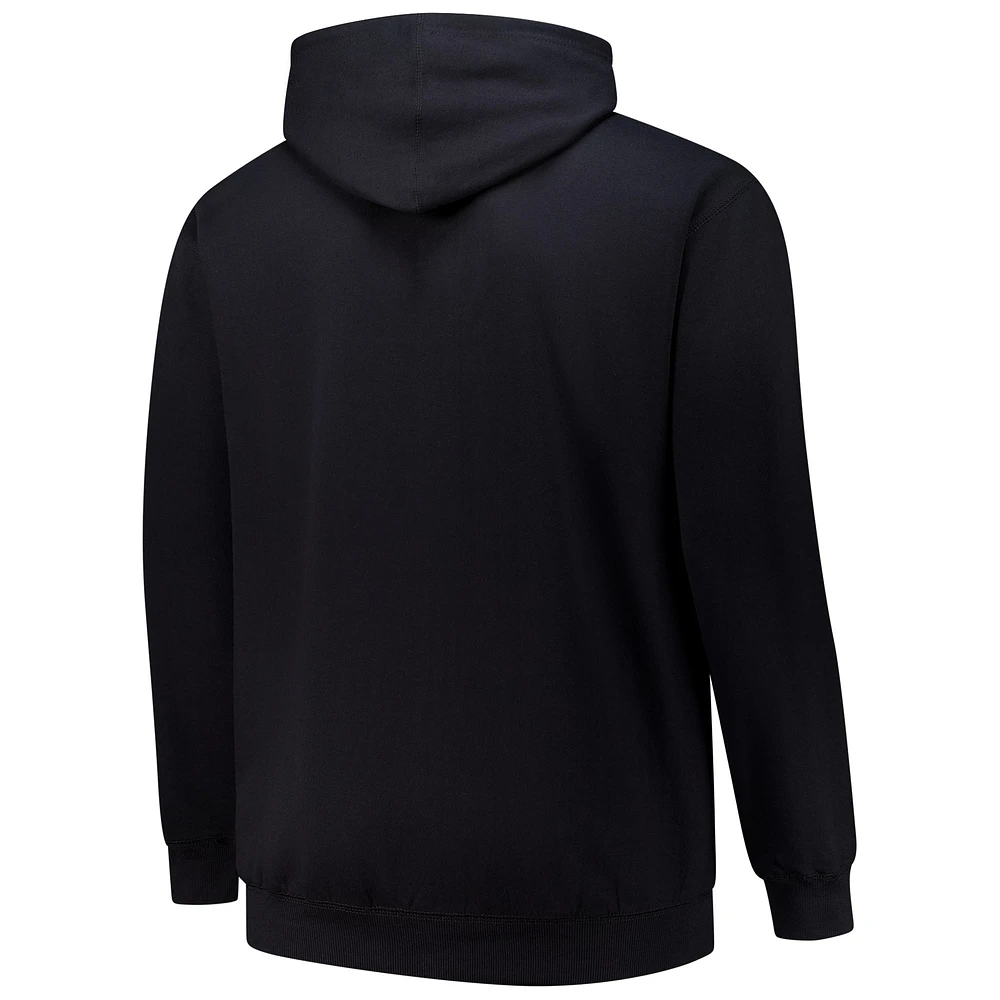 Men's  Black Cleveland Guardians Stack Fleece Pullover Hoodie