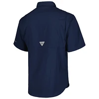 Men's Columbia Navy Cleveland Guardians Tamiami Omni-Shade Button-Down Shirt