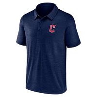 Men's Fanatics Navy Cleveland Guardians Primary Logo Space-Dye Polo