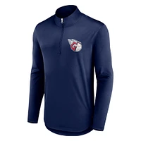 Men's Fanatics Navy Cleveland Guardians Tough Minded Lightweight Quarter-Zip Pullover
