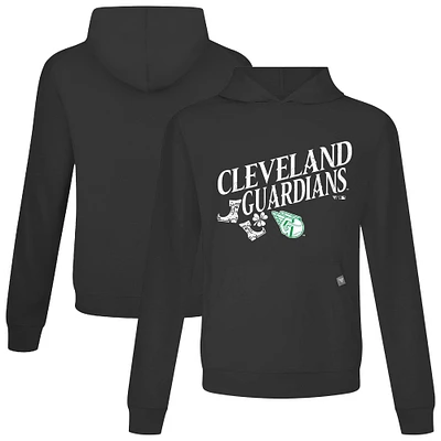 Men's Levelwear Black Cleveland Guardians St. Patrick's Day Relay Boots Pullover Hoodie