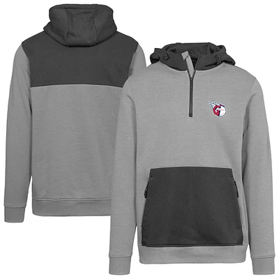 Sweat à capuche zippé quart de tour Cleveland Guardians Chicane Insignia 2.0 pour homme Levelwear gris