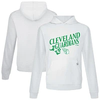 Men's Levelwear White Cleveland Guardians St. Patrick's Day Relay Boots Pullover Hoodie