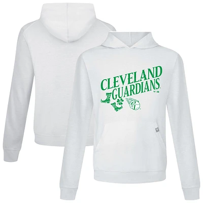 Men's Levelwear White Cleveland Guardians St. Patrick's Day Relay Boots Pullover Hoodie