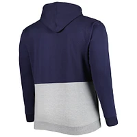 Men's Navy/White Cleveland Guardians Big & Tall Fleece Half-Zip Hoodie