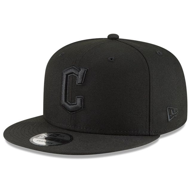Casquette réglable Snapback Cleveland Guardians 9FIFTY New Era noire/noire pour homme