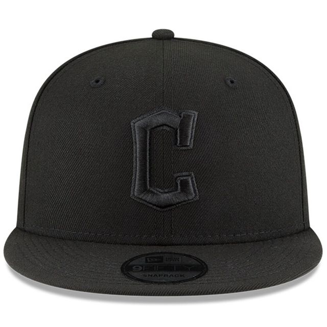Casquette réglable Snapback Cleveland Guardians 9FIFTY New Era noire/noire pour homme