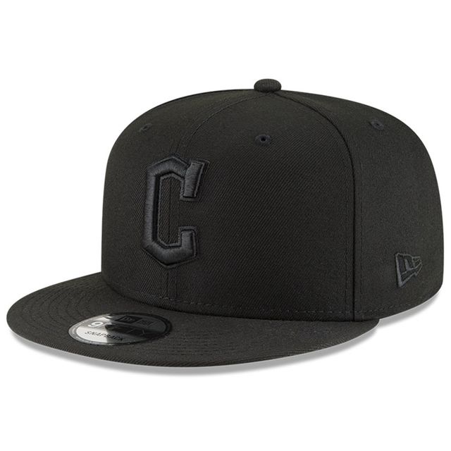 Casquette réglable Snapback Cleveland Guardians 9FIFTY New Era noire/noire pour homme