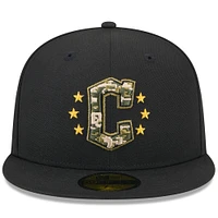 Men's New Era  Black Cleveland Guardians 2024 Armed Forces Day On-Field 59FIFTY Fitted Hat