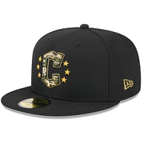 Men's New Era  Black Cleveland Guardians 2024 Armed Forces Day On-Field 59FIFTY Fitted Hat