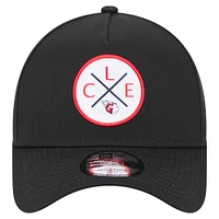 Casquette ajustable A-Frame Cleveland Guardians 9FORTY New Era noire pour homme