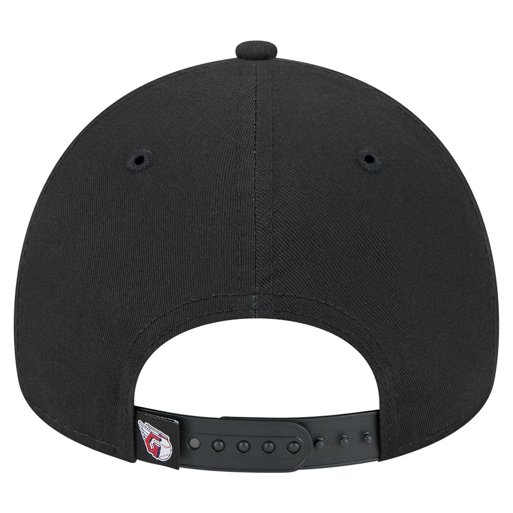 Casquette ajustable A-Frame Cleveland Guardians 9FORTY New Era noire pour homme