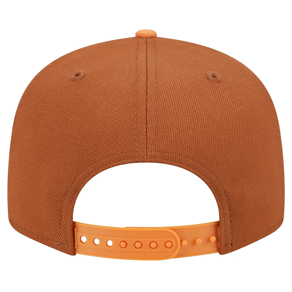 Men's New Era Brown Cleveland Guardians Spring Color Two-Tone 9FIFTY Snapback Hat