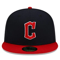 Men's New Era Navy/Red Cleveland Guardians National Baseball Hall of Fame 59FIFTY Fitted Hat
