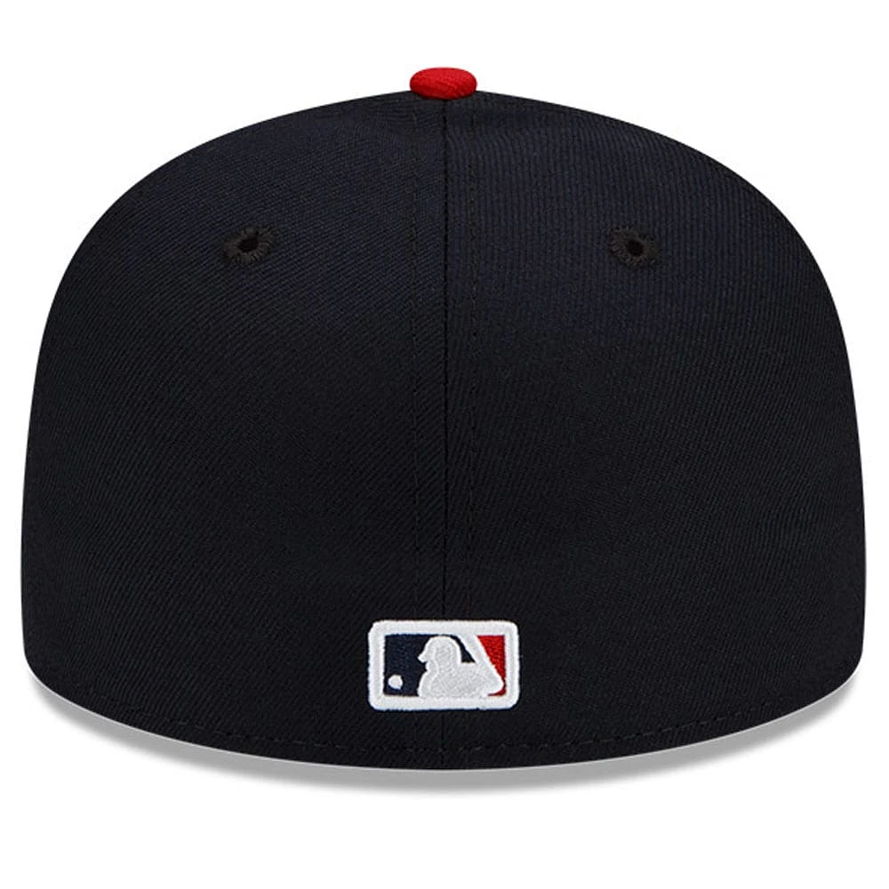 Men's New Era Navy/Red Cleveland Guardians National Baseball Hall of Fame 59FIFTY Fitted Hat