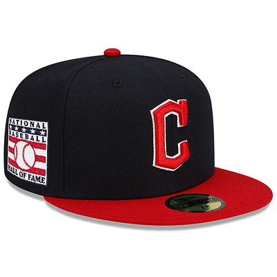 Men's New Era Navy/Red Cleveland Guardians National Baseball Hall of Fame 59FIFTY Fitted Hat