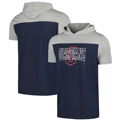 T-shirt à capuche brossé actif New Era pour hommes des Cleveland Guardians bleu marine