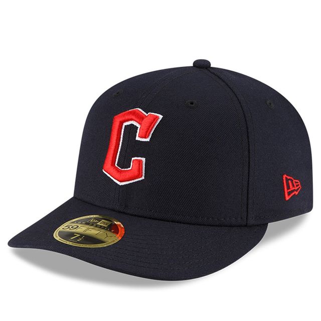 Casquette ajustée 59FIFTY à profil bas On-Field Road Low Profile New Era pour homme bleu marine Cleveland Guardians Collection
