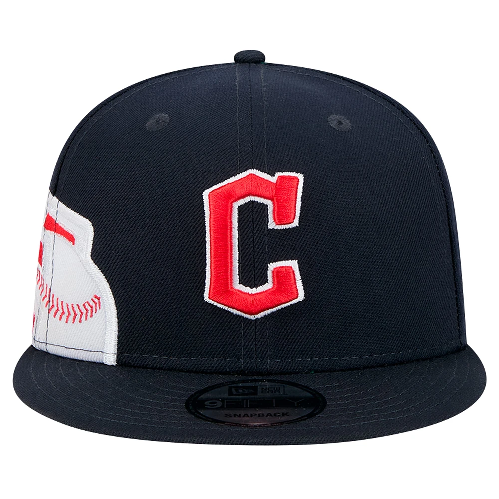 Men's New Era Navy Cleveland Guardians Logo Strike 9FIFTY Snapback Hat
