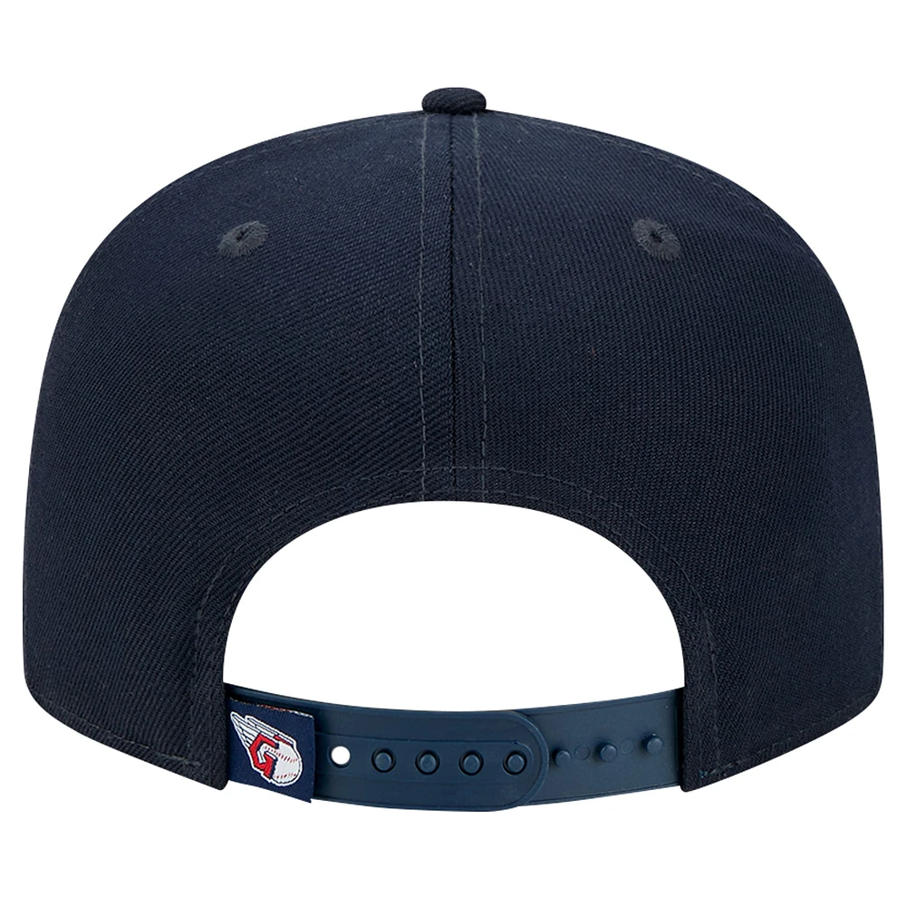 Men's New Era Navy Cleveland Guardians Logo Strike 9FIFTY Snapback Hat