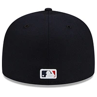 Men's New Era Navy Cleveland Guardians Road Authentic Collection On-Field 59FIFTY Fitted Hat